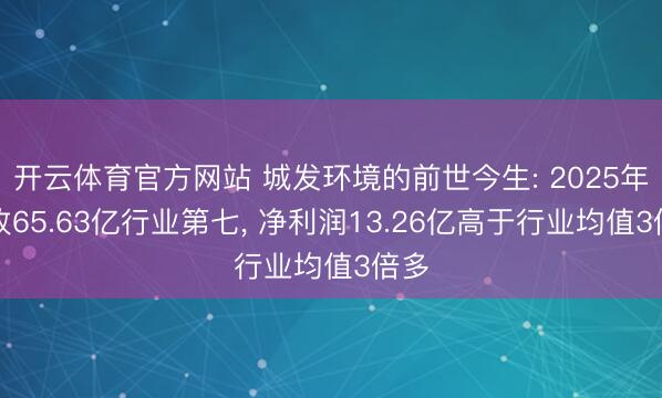 开云体育官方网站 城发环境的前世今生: 2025年营收65.63亿行业第七, 净利润13.26亿高于行业均值3倍多
